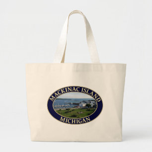 Grand Tote Bag Port de Mackinac Island et lac Huron dans le Michi