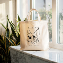 Grand Tote Bag Portrait de French Bulldog