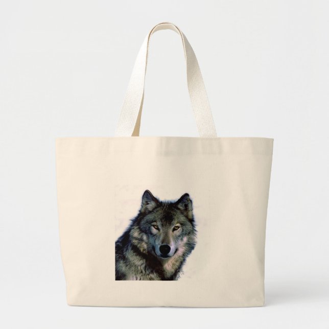 Grand Tote Bag Portrait Wolf (Devant)