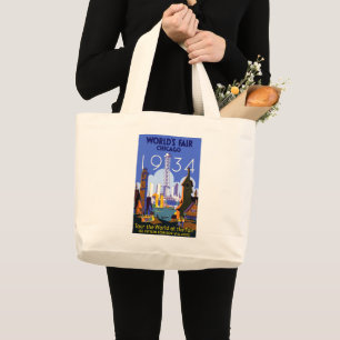 Grand Tote Bag Poster de l'exposition universelle Art Déco vintag