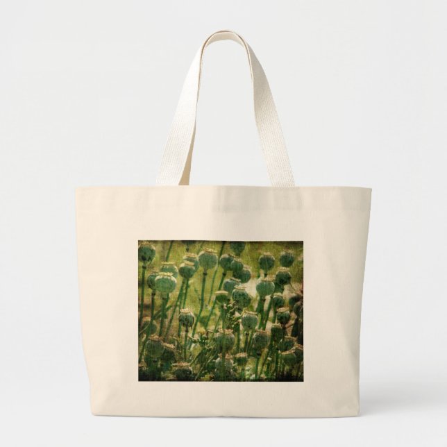 Grand Tote Bag Pots de graines de fleurs de pavot (Devant)