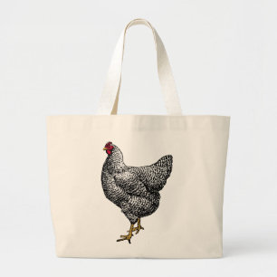 Grand Tote Bag Poulet de roche Plymouth Barred classique Hen