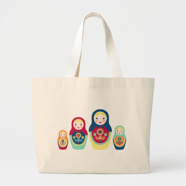 Grand Tote Bag Poupées de Matryoshka (Devant)