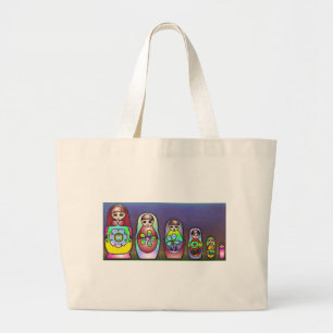 Grand Tote Bag Poupées russes sur une rangée