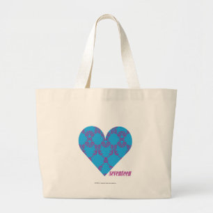 Grand Tote Bag Pourpre-Aqua 3 de damassé