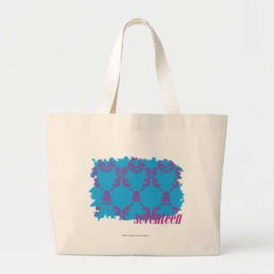 Grand Tote Bag Pourpre-Aqua 4 de damassé