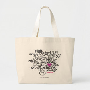 Grand Tote Bag Pourpre de graffiti