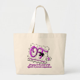Grand Tote Bag pourpre de puzzle d'ot