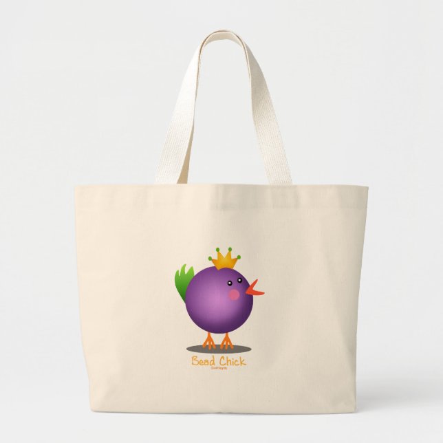 Grand Tote Bag Poussin de perle de mardi gras (pourpre) (Devant)