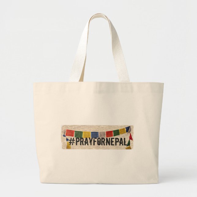 Grand Tote Bag Pray Nepal Flags (Devant)