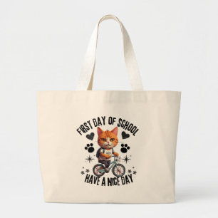 Grand Tote Bag Premier Jour D'École Passez Une Bonne Journée