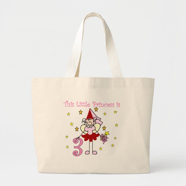 Grand Tote Bag Princesse féerique 3ème anniversaire (Devant)