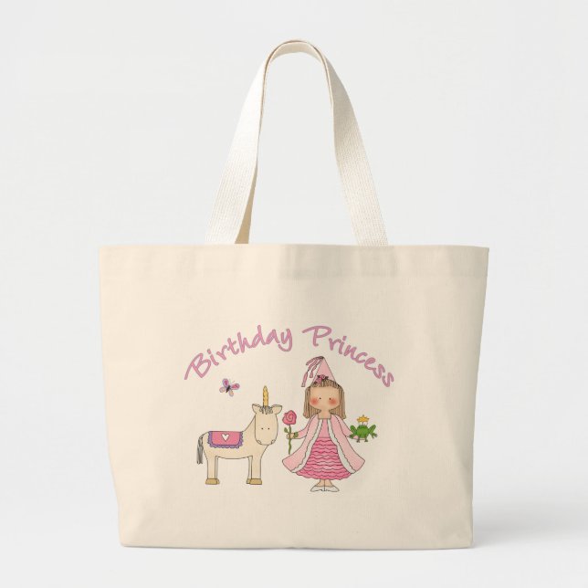 Grand Tote Bag Princesse Unicorn Fille d'anniversaire (Devant)