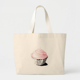 Grand Tote Bag Produits roses de modèle de petit gâteau de