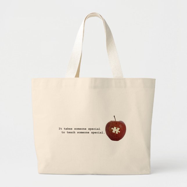 Grand Tote Bag Professeur d'autisme (Devant)