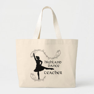 Grand Tote Bag Professeur de danse highland - Silhouette noire