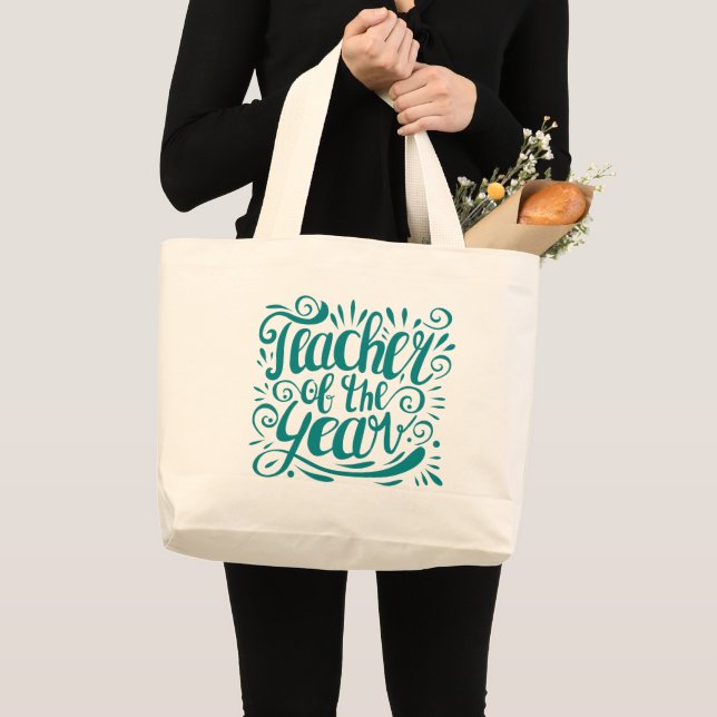 Grand Tote Bag Professeur de l'année (Devant (produit))