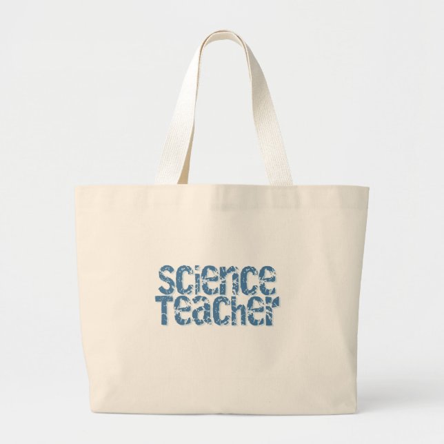 Grand Tote Bag Professeur de Sciences affligé par bleu des textes (Devant)