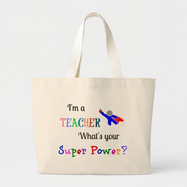Grand Tote Bag Professeur Superhero (Devant)
