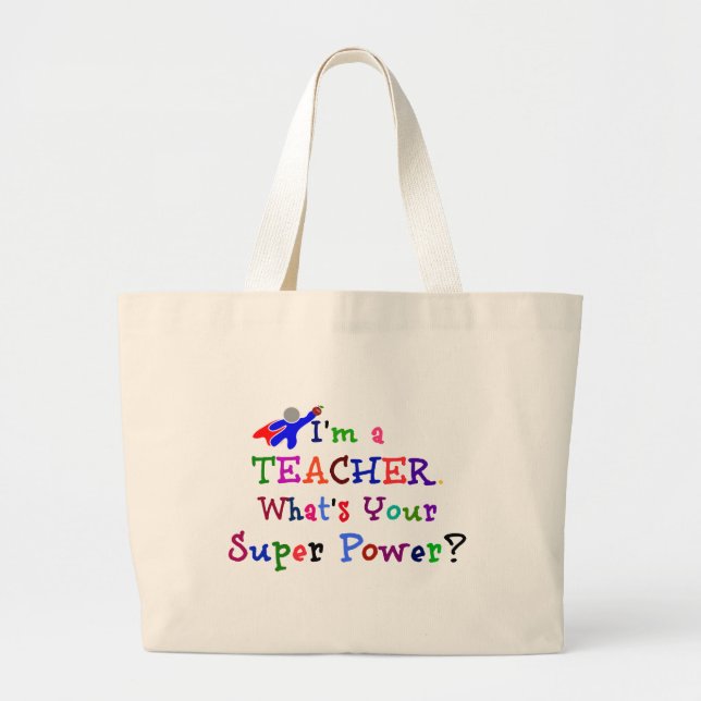 Grand Tote Bag Professeur Superhero (Devant)