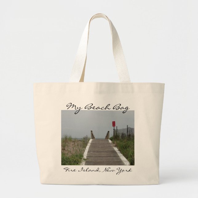 Grand Tote Bag Promenade à la plage (Devant)