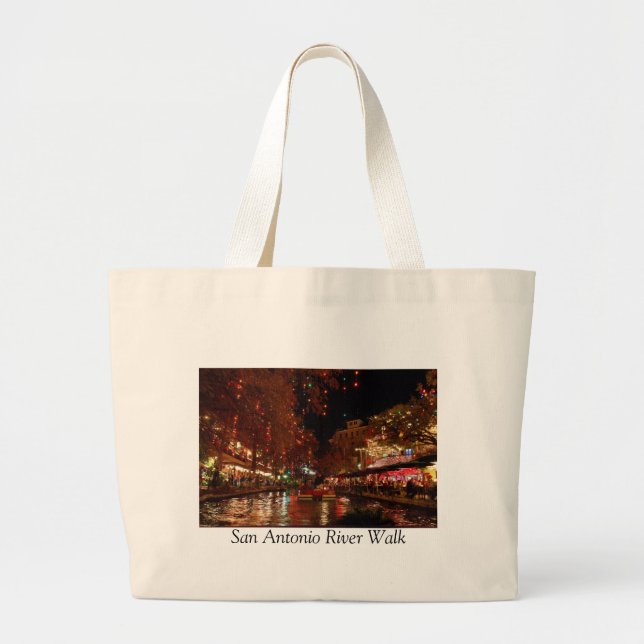 Grand Tote Bag Promenade de rivière de San Antonio (Devant)