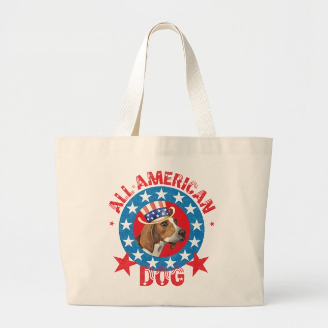 Grand Tote Bag Promeneur Patriotique Treeing (Devant)