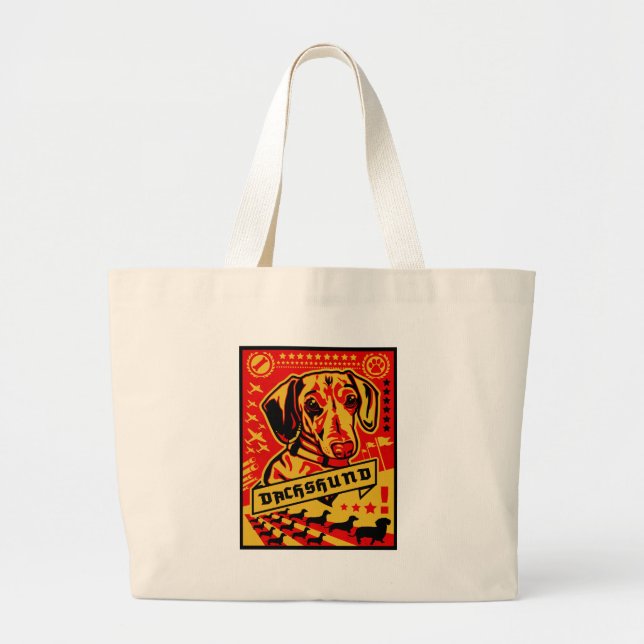 Grand Tote Bag Propagande de teckel (Devant)