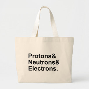 Grand Tote Bag Protons Neutrons Électrons 3 Parties d'un Atome
