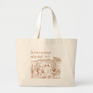 Grand Tote Bag Psaume occidental 28:7 Le Seigneur est ma force