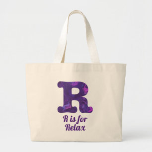 Grand Tote Bag Purple Lettre R est pour Relax