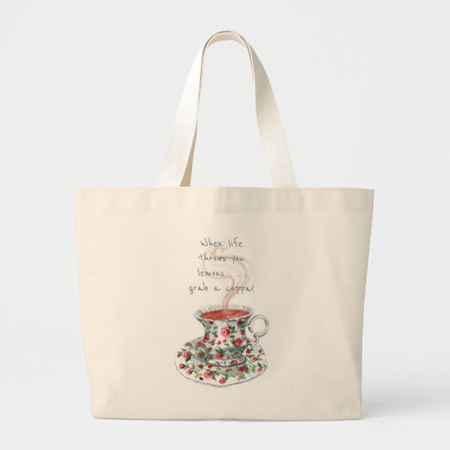 Grand Tote Bag Quand la vie vous jette des citrons. . . Thé (Devant)