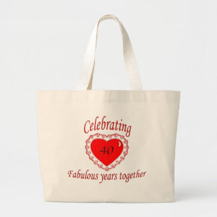 Grand Tote Bag quarantième. Anniversaire