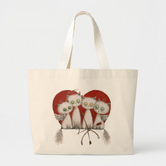 Grand Tote Bag Quatre Petits Chats d'Amour