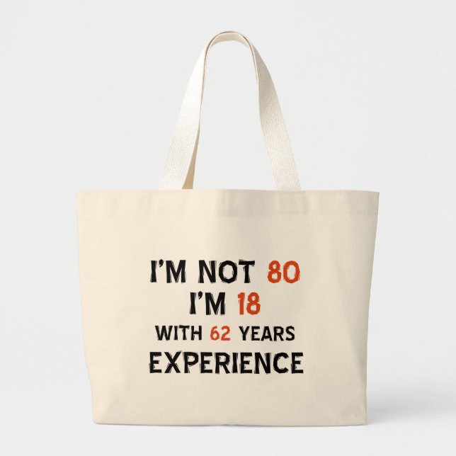 Grand Tote Bag quatre-vingtième conceptions d'anniversaire (Devant)