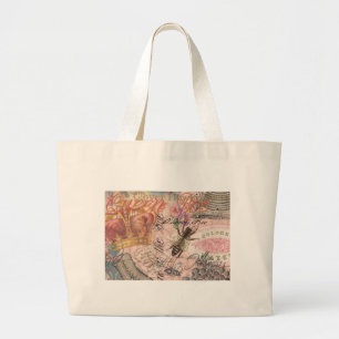Grand Tote Bag Queen Bee Vintage magnifique collage