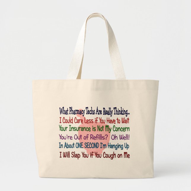 Grand Tote Bag Quelles TECHNOLOGIES de pharmacie PENSENT VRAIMENT (Devant)