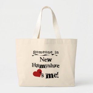 Grand Tote Bag Quelqu'un au New Hampshire m'aime