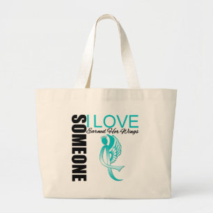 Grand Tote Bag Quelqu'Un Que J'Aime A Gagné Ses Ailes