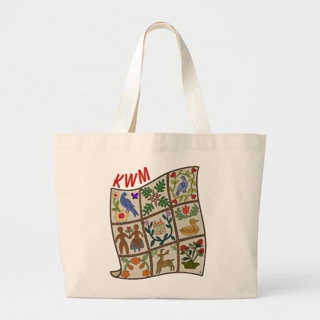 Grand Tote Bag Quilt d'article appliqué - Personnalisé (Devant)