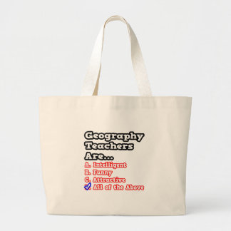 Grand Tote Bag Quiz de l'enseignant en géographie...Plaisanterie