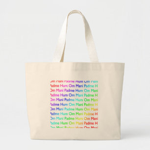 Grand Tote Bag Rainbow Om Mani Padme Hum