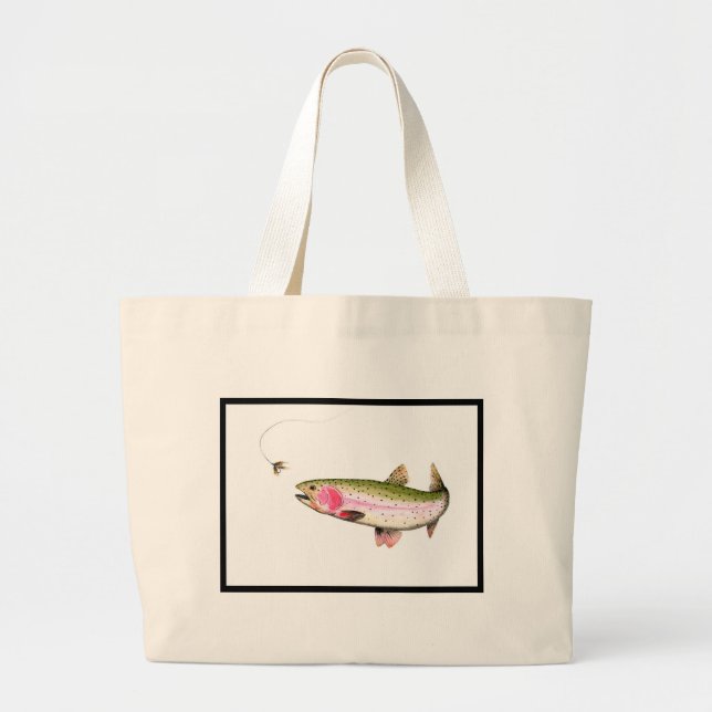 Grand Tote Bag Rainbow Trout Fly (Devant)