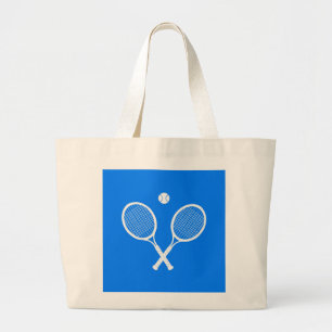 Grand Tote Bag Raquettes de tennis avec boule Ultramarine bleu te