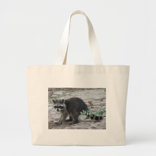 Grand Tote Bag Raton laveur de bébé (Devant)