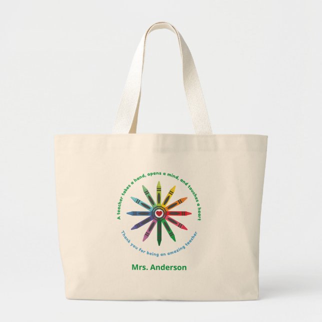 Grand Tote Bag Ray of Crayons / Appréciation de l'enseignant (Devant)