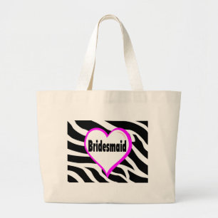 Grand Tote Bag Rayures de zèbre de demoiselle d'honneur