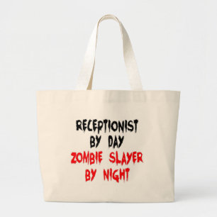 Grand Tote Bag Réceptionniste Zombie Slayer
