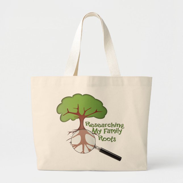 Grand Tote Bag Recherche sur les racines de ma famille (Devant)