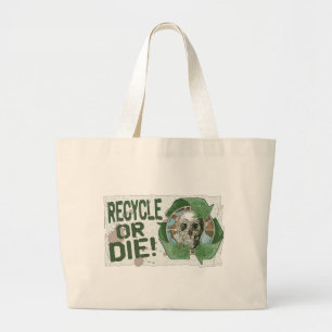 Grand Tote Bag Recycler ou mourir le crâne